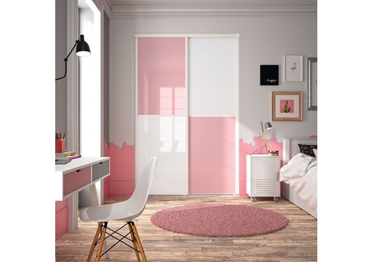 Façade de placard 2 portes coulissante Paris laqué - Kazed : Confort'Mat 2