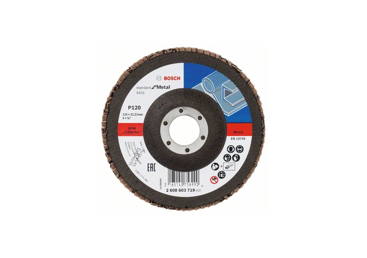 Plateau à lamelles X431, Standard for Metal 125 mm, 22,23 mm, 120 - 2608603719 - Bosch