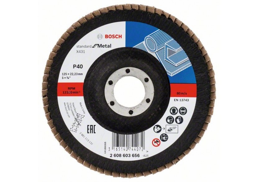 Plateau à lamelles X431, Standard for Metal 125 mm, 22,23 mm, 40 - 2608603656 - Bosch Plateau à lamelles X431, Standard for Metal 125 mm, 22,23 mm, 40 - 2608603656 - Bosch