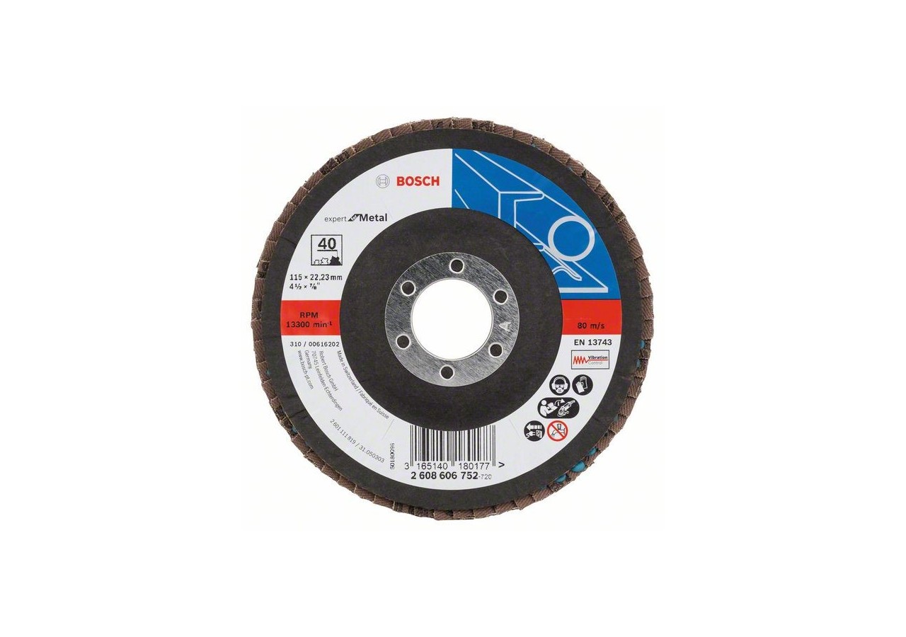 Plateau à lamelles X551, Expert for Metal D : 115 mm  G : 40, coudé - 2608606752 - Bosch