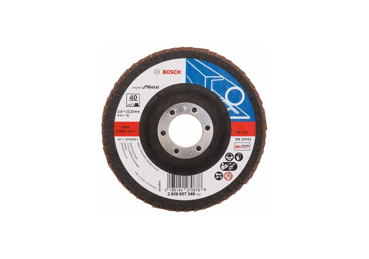 Plateau à lamelles X551, Expert for Metal D : 115 mm  G : 40, coudé - 2608607349 - Bosch