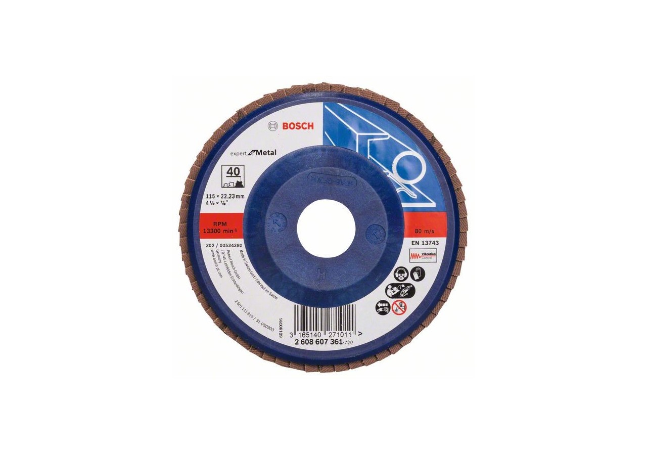 Plateau à lamelles X551, Expert for Metal D : 115 mm  G : 40, droit - 2608607361 - Bosch