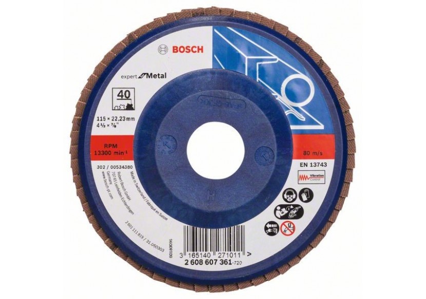 Plateau à lamelles X551, Expert for Metal D : 115 mm  G : 40, droit - 2608607361 - Bosch Plateau à lamelles X551, Expert for Metal D : 115 mm  G : 40, droit - 2608607361 - Bosch