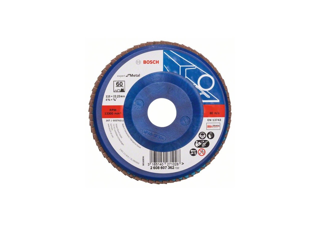Plateau à lamelles X551, Expert for Metal D : 115 mm  G : 60, droit - 2608607362 - Bosch