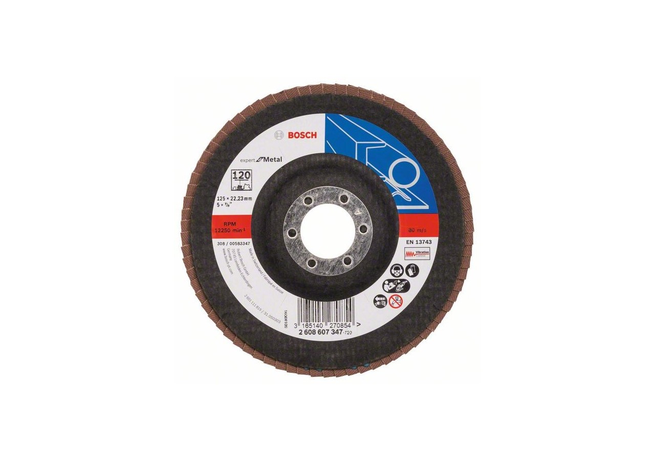 Plateau à lamelles X551, Expert for Metal D : 125 mm  G : 120, coudé - 2608607347 - Bosch