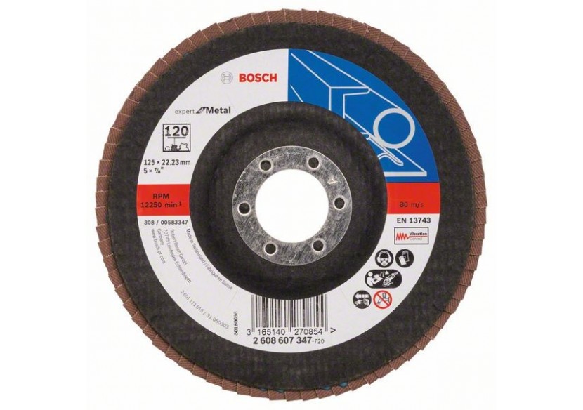 Plateau à lamelles X551, Expert for Metal D : 125 mm  G : 120, coudé - 2608607347 - Bosch Plateau à lamelles X551, Expert for Metal D : 125 mm  G : 120, coudé - 2608607347 - Bosch