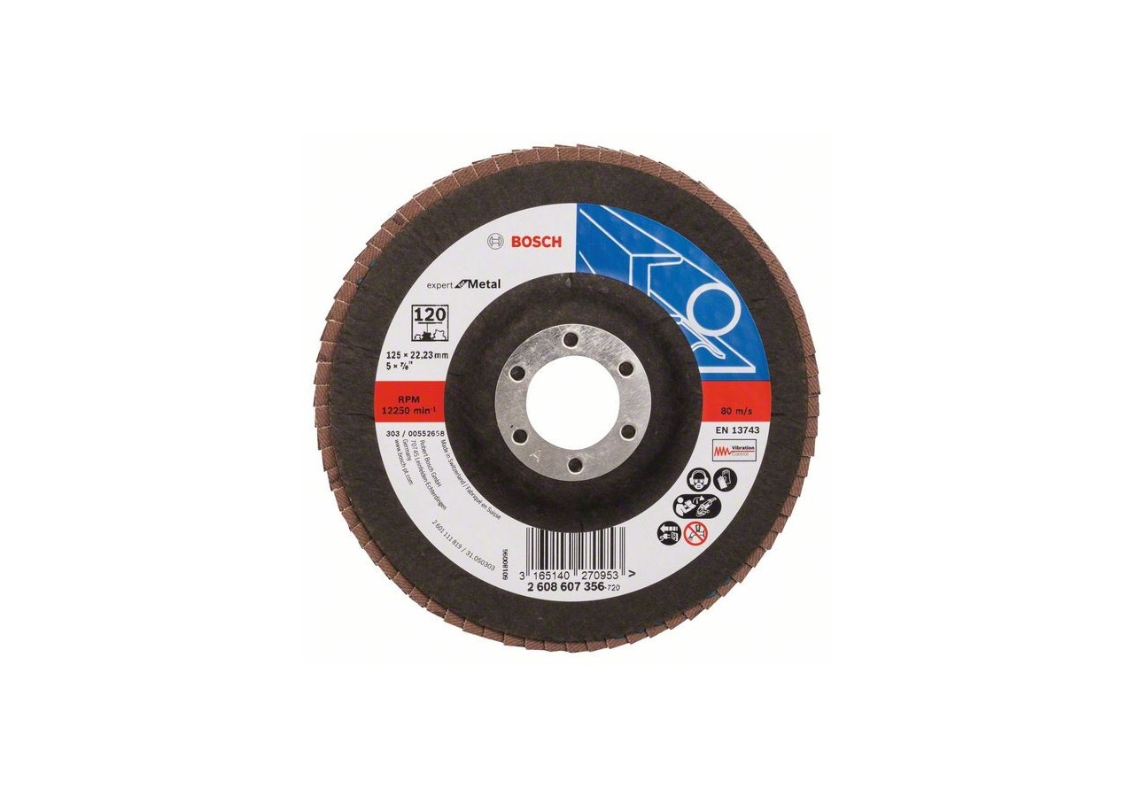 Plateau à lamelles X551, Expert for Metal D : 125 mm  G : 120, coudé - 2608607356 - Bosch