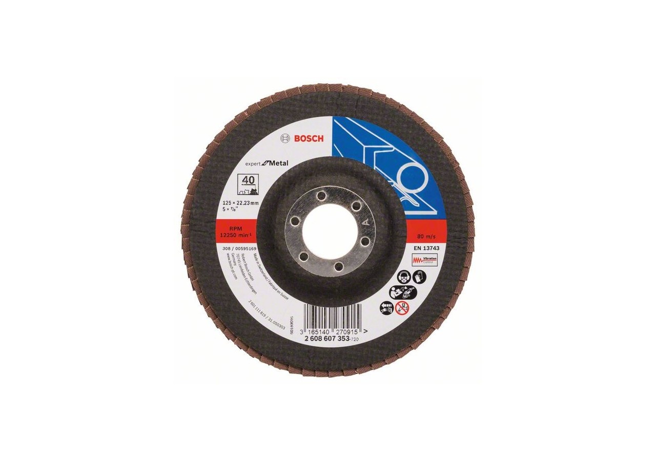 Plateau à lamelles X551, Expert for Metal D : 125 mm  G : 40, coudé - 2608607353 - Bosch