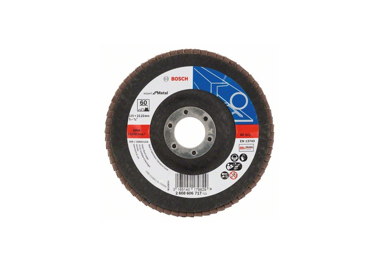 Plateau à lamelles X551, Expert for Metal D : 125 mm  G : 60, coudé - 2608606717 - Bosch