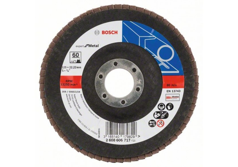 Plateau à lamelles X551, Expert for Metal D : 125 mm  G : 60, coudé - 2608606717 - Bosch Plateau à lamelles X551, Expert for Metal D : 125 mm  G : 60, coudé - 2608606717 - Bosch