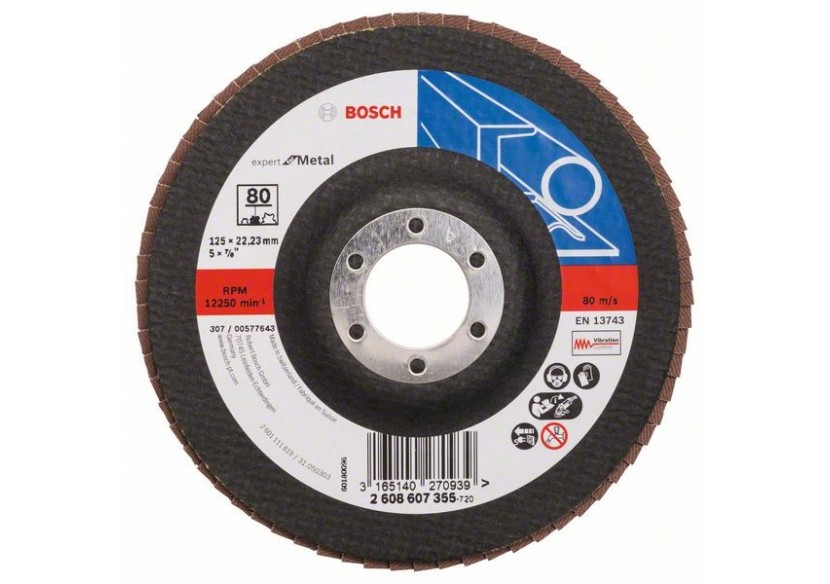 Plateau à lamelles X551, Expert for Metal D : 125 mm  G : 80, coudé - 2608607355 - Bosch Plateau à lamelles X551, Expert for Metal D : 125 mm  G : 80, coudé - 2608607355 - Bosch