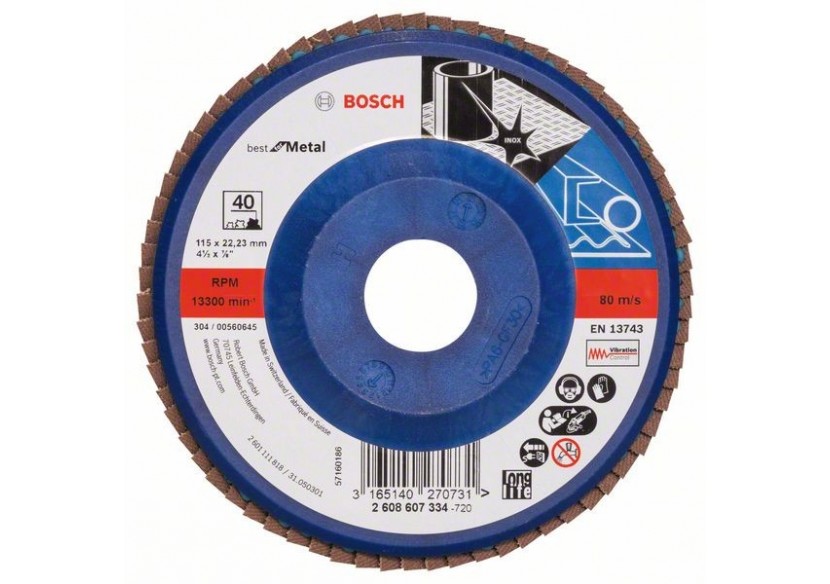 Plateau à lamelles X571, Best for Metal D : 115 mm  G : 40, droit - 2608607334 - Bosch Plateau à lamelles X571, Best for Metal D : 115 mm  G : 40, droit - 2608607334 - Bosch