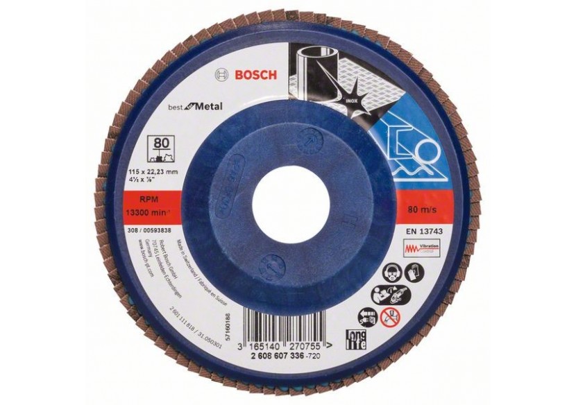 Plateau à lamelles X571, Best for Metal D : 115 mm  G : 80, droit - 2608607336 - Bosch Plateau à lamelles X571, Best for Metal D : 115 mm  G : 80, droit - 2608607336 - Bosch