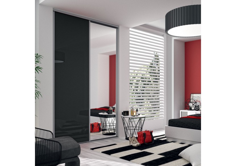 Façade de placard 2 portes coulissante Cha-Cha-Cha laqué - Kazed : Confort'Mat