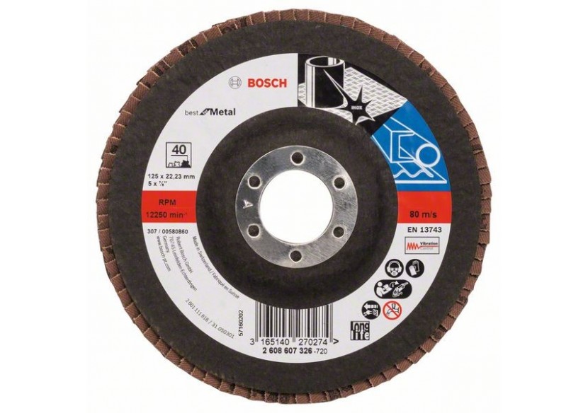 Plateau à lamelles X571, Best for Metal D : 125 mm  G : 40, droit - 2608607326 - Bosch Plateau à lamelles X571, Best for Metal D : 125 mm  G : 40, droit - 2608607326 - Bosch