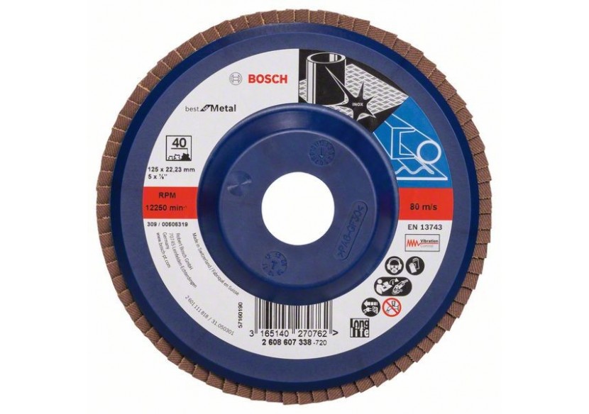 Plateau à lamelles X571, Best for Metal D : 125 mm  G : 40, droit - 2608607338 - Bosch Plateau à lamelles X571, Best for Metal D : 125 mm  G : 40, droit - 2608607338 - Bosch