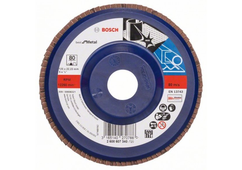 Plateau à lamelles X571, Best for Metal D : 125 mm  G : 80, droit - 2608607340 - Bosch Plateau à lamelles X571, Best for Metal D : 125 mm  G : 80, droit - 2608607340 - Bosch