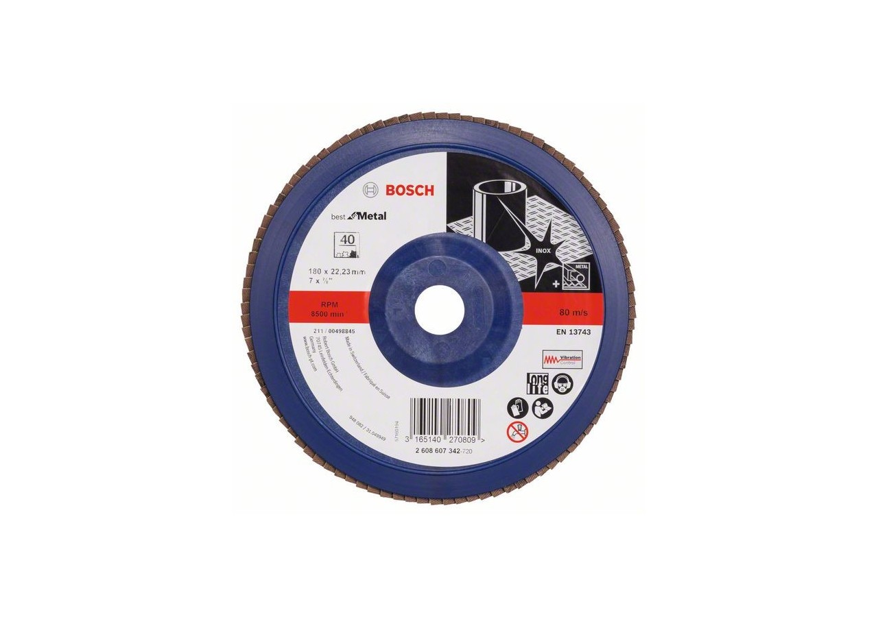 Plateau à lamelles X571, Best for Metal D : 180 mm  G : 40, droit - 2608607342 - Bosch