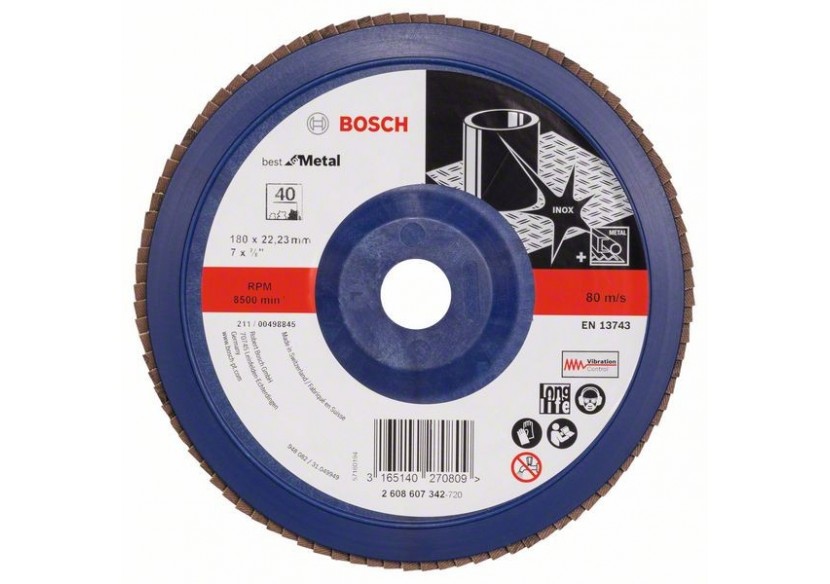 Plateau à lamelles X571, Best for Metal D : 180 mm  G : 40, droit - 2608607342 - Bosch Plateau à lamelles X571, Best for Metal D : 180 mm  G : 40, droit - 2608607342 - Bosch