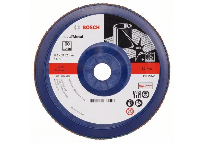 Plateau à lamelles X571, Best for Metal D : 180 mm  G : 60, droit - 2608607343 - Bosch Plateau à lamelles X571, Best for Metal D : 180 mm  G : 60, droit - 2608607343 - Bosch