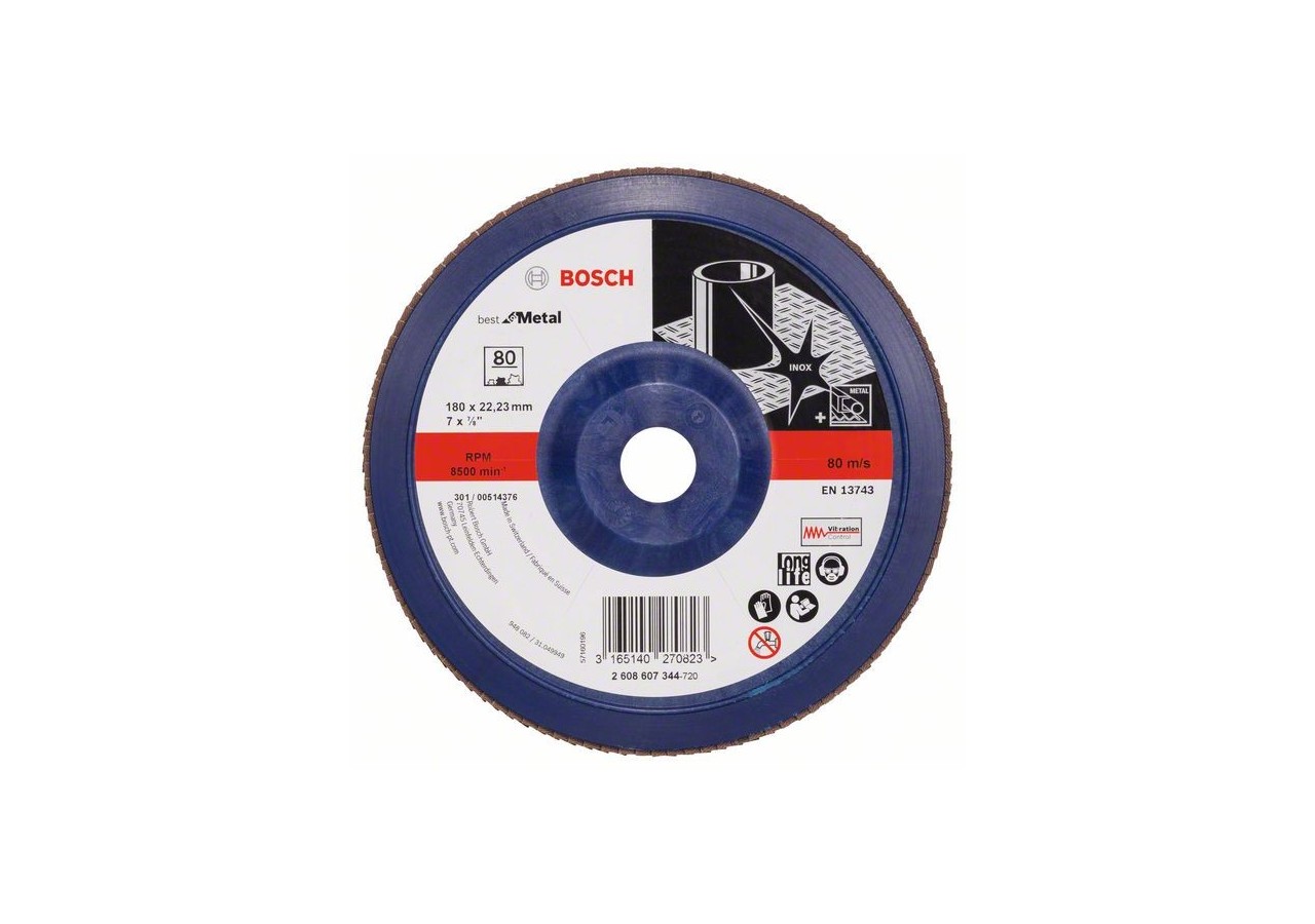 Plateau à lamelles X571, Best for Metal D : 180 mm  G : 80, droit - 2608607344 - Bosch