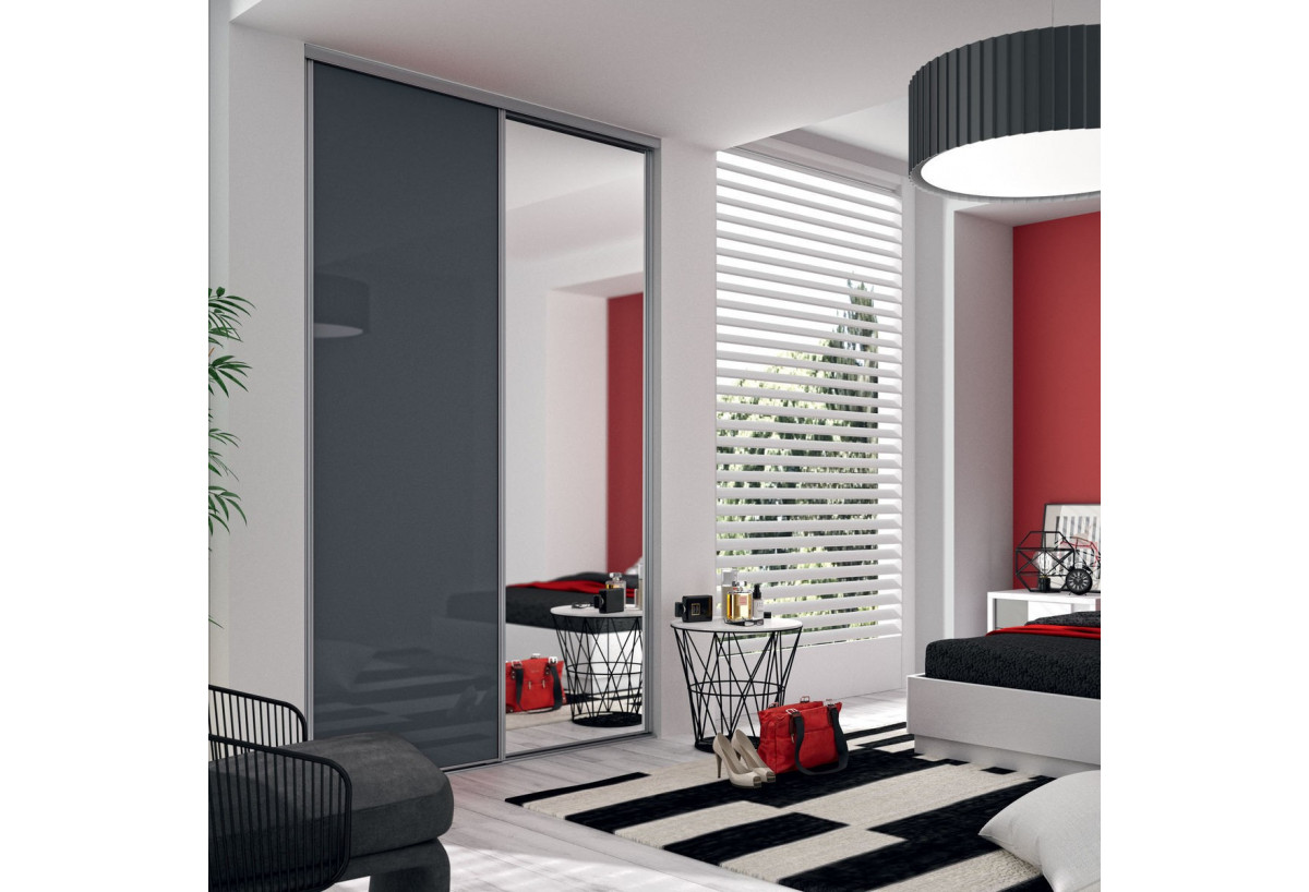 Façade de placard 2 portes coulissante Cha-Cha-Cha laqué - Kazed : Confort'Mat