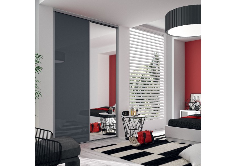 Façade de placard 2 portes coulissante Cha-Cha-Cha laqué - Kazed : Confort'Mat