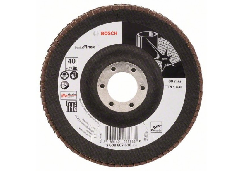 Plateau à lamelles X581, Best for Inox 125 mm, 22,23 mm, 40 - 2608607638 - Bosch Plateau à lamelles X581, Best for Inox 125 mm, 22,23 mm, 40 - 2608607638 - Bosch