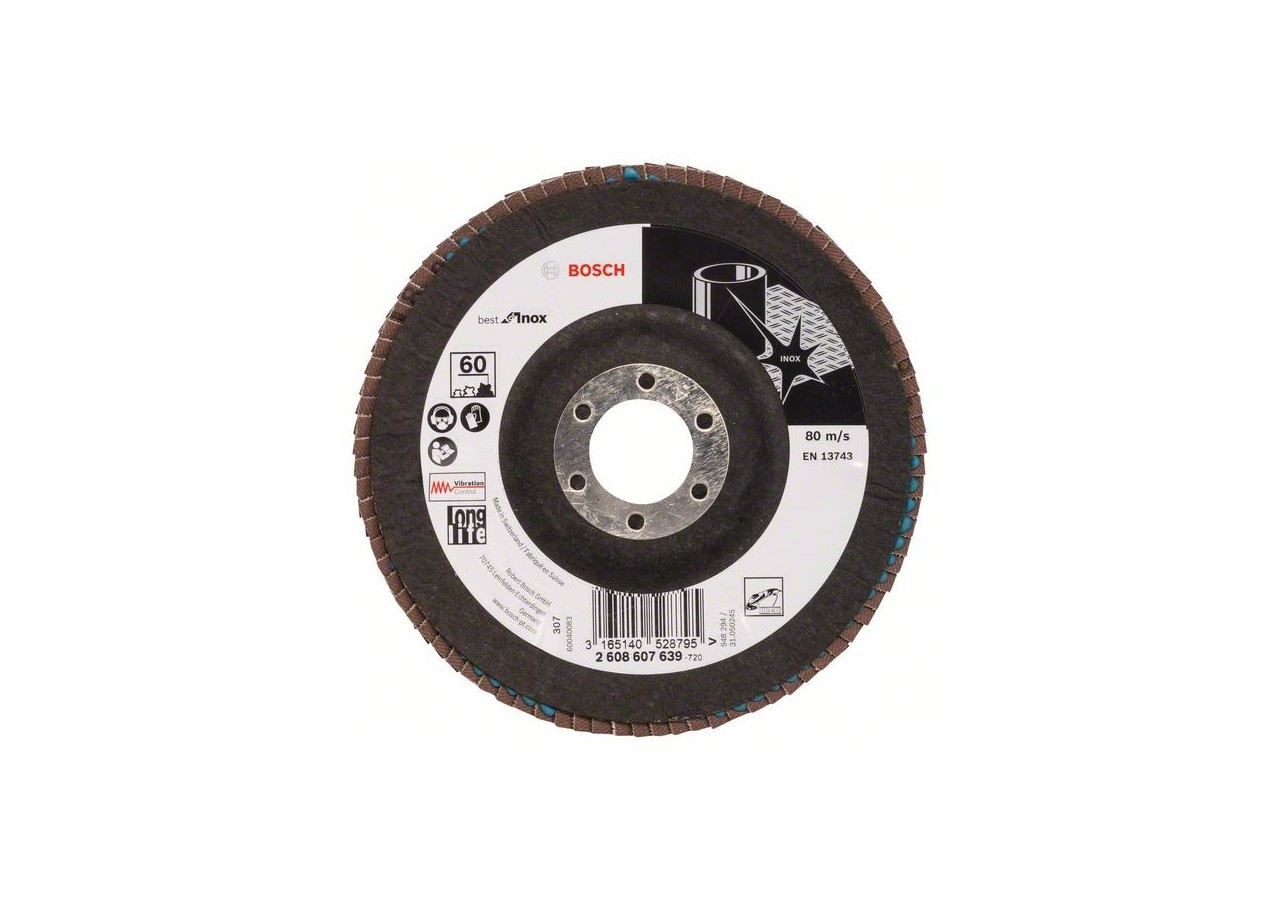 Plateau à lamelles X581, Best for Inox 125 mm, 22,23 mm, 60 - 2608607639 - Bosch