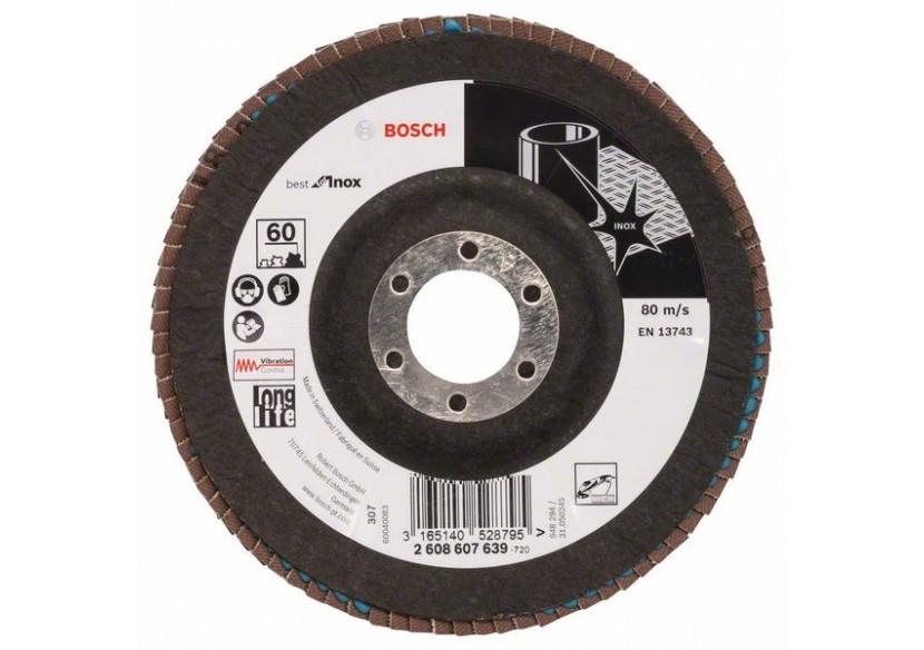 Plateau à lamelles X581, Best for Inox 125 mm, 22,23 mm, 60 - 2608607639 - Bosch Plateau à lamelles X581, Best for Inox 125 mm, 22,23 mm, 60 - 2608607639 - Bosch