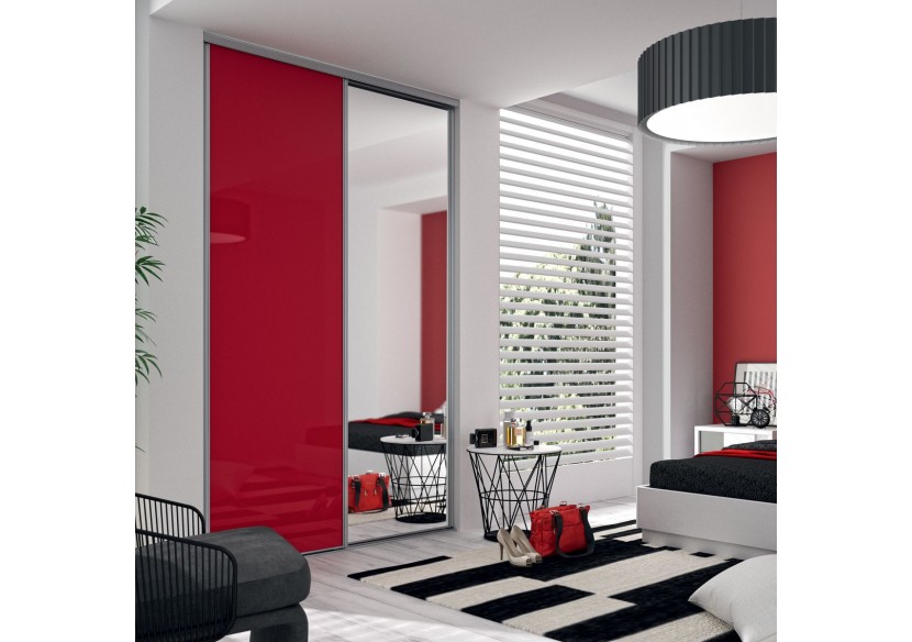 Façade de placard 2 portes coulissante Cha-Cha-Cha laqué - Kazed : Confort'Mat