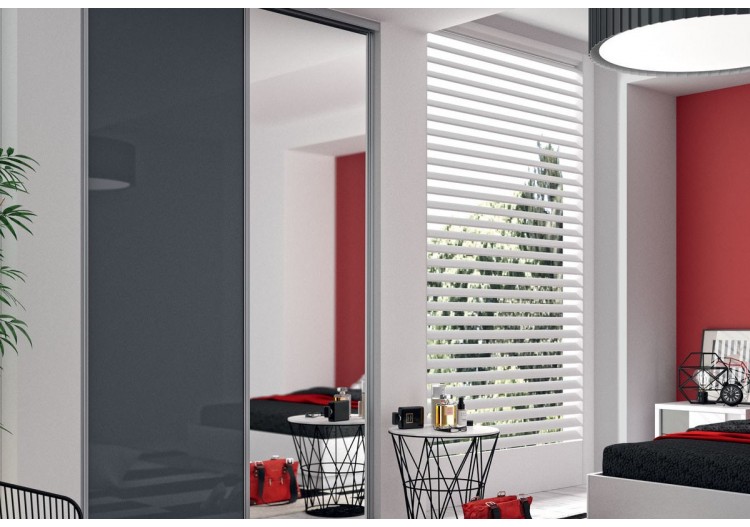 Façade de placard 2 portes coulissante Cha-Cha-Cha laqué - Kazed : Confort'Mat