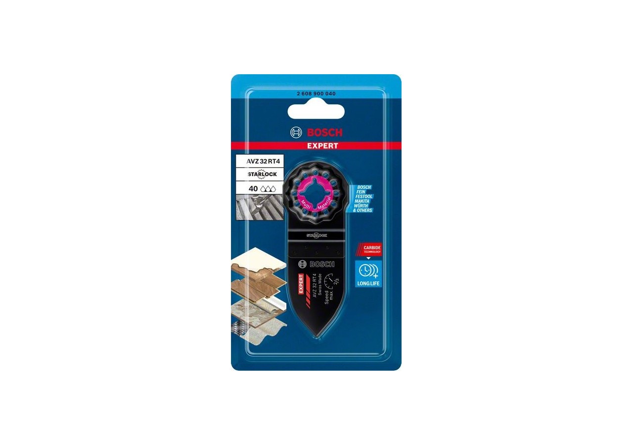 Doigt de ponçage EXPERT Starlock Carbure Multimaterial 32x50mm AVZ32RT4 - 2608900040 - Bosch