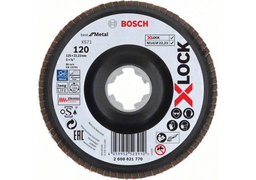 XLock Plat. Lamelle Bombé Plas. 125 G120 - 2608621770 - Bosch XLock Plat. Lamelle Bombé Plas. 125 G120 - 2608621770 - Bosch