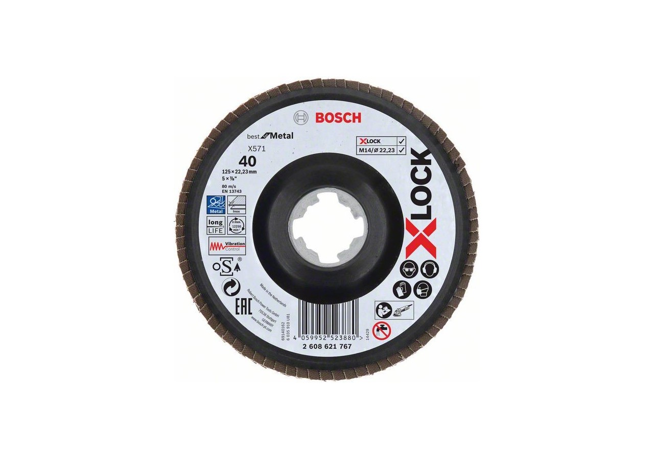 XLock Plat. Lamelle Bombé Plas. 125 G40 - 2608621767 - Bosch