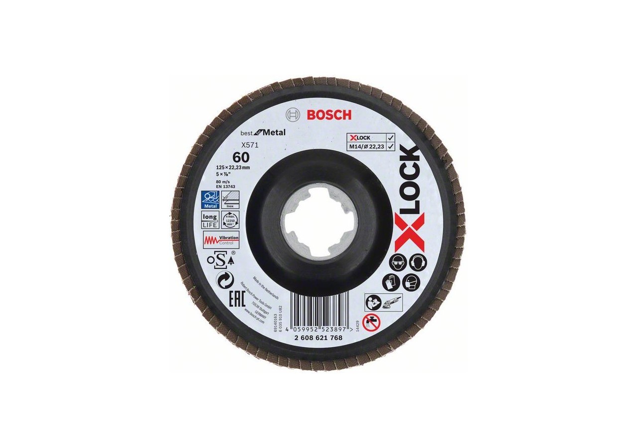 XLock Plat. Lamelle Bombé Plas. 125 G60 - 2608621768 - Bosch