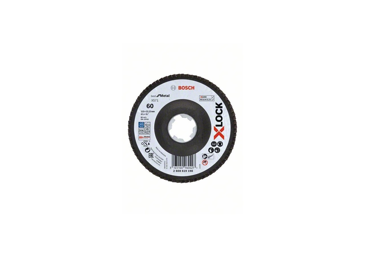 XLock Plat. Lamelle Bombé Fibre 115 G60 - 2608619198 - Bosch