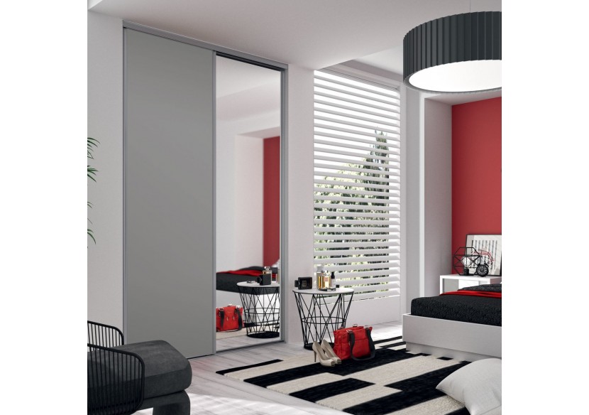 Façade de placard 2 portes coulissante Cha-Cha-Cha mat - Kazed : Confort'Mat