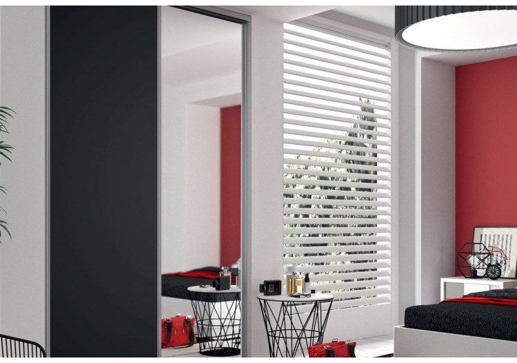 Façade de placard 2 portes coulissante Cha-Cha-Cha mat - Kazed : Confort'Mat