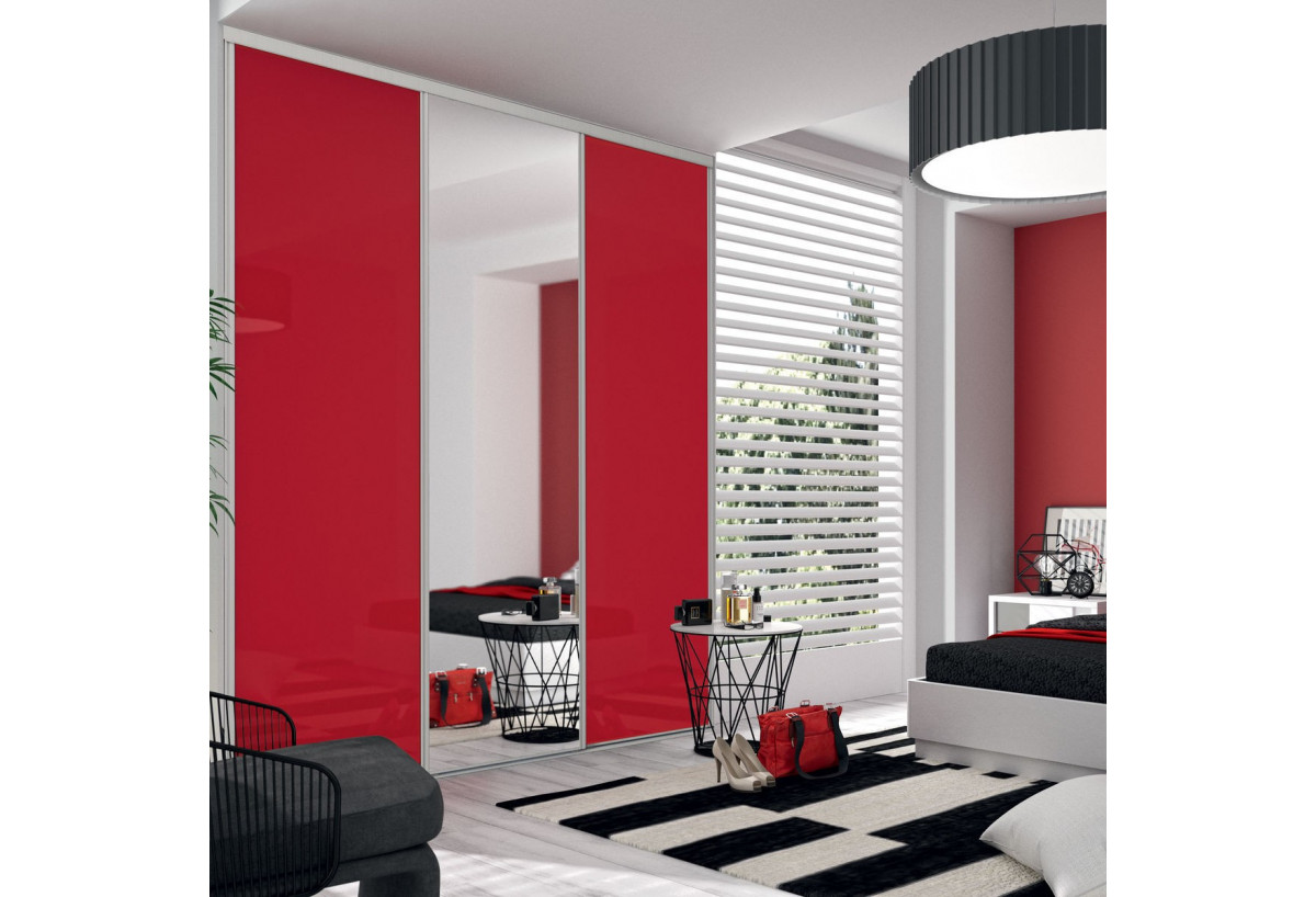 Façade de placard 3 portes coulissante Cha-Cha-Cha laqué - Kazed : Confort'Mat