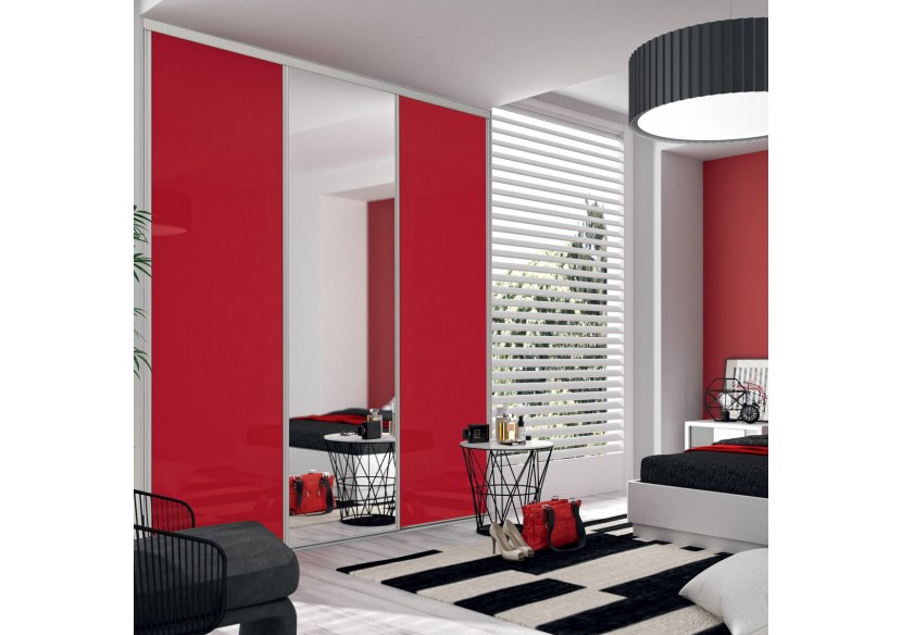 Façade de placard 3 portes coulissante Cha-Cha-Cha laqué - Kazed : Confort'Mat