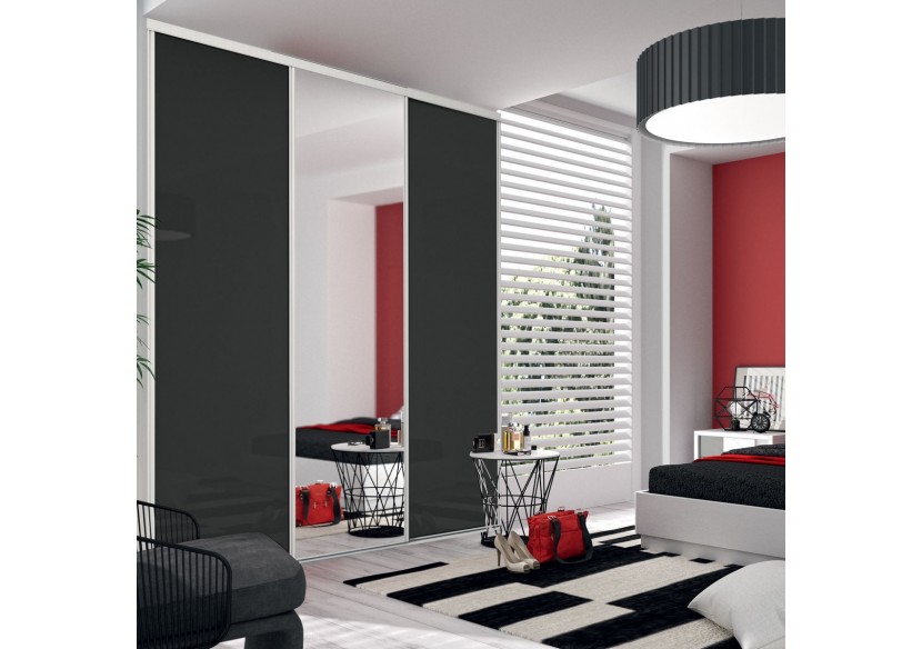 Façade de placard 3 portes coulissante Cha-Cha-Cha laqué - Kazed : Confort'Mat