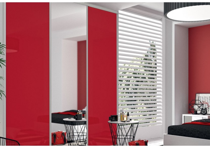 Façade de placard 3 portes coulissante Cha-Cha-Cha laqué - Kazed : Confort'Mat