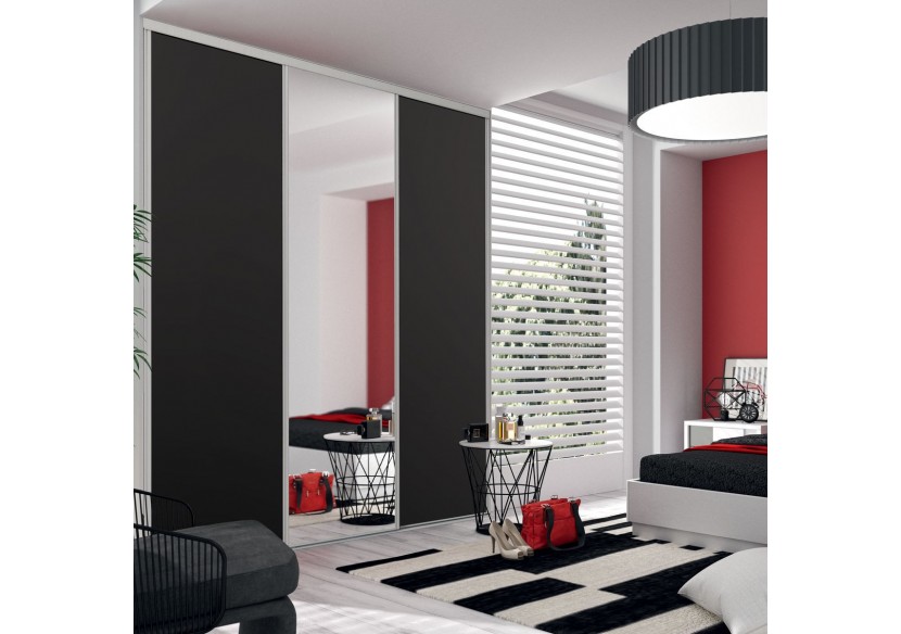 Façade de placard 3 portes coulissante Cha-Cha-Cha mat - Kazed : Confort'Mat