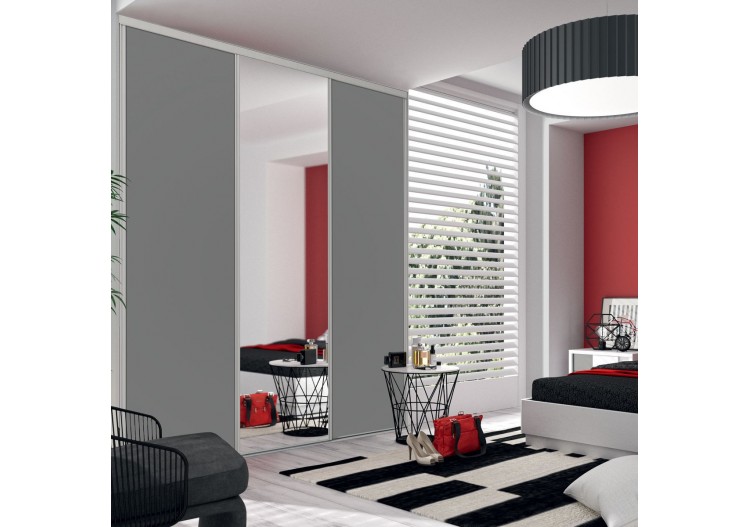 Façade de placard 3 portes coulissante Cha-Cha-Cha mat - Kazed : Confort'Mat 2