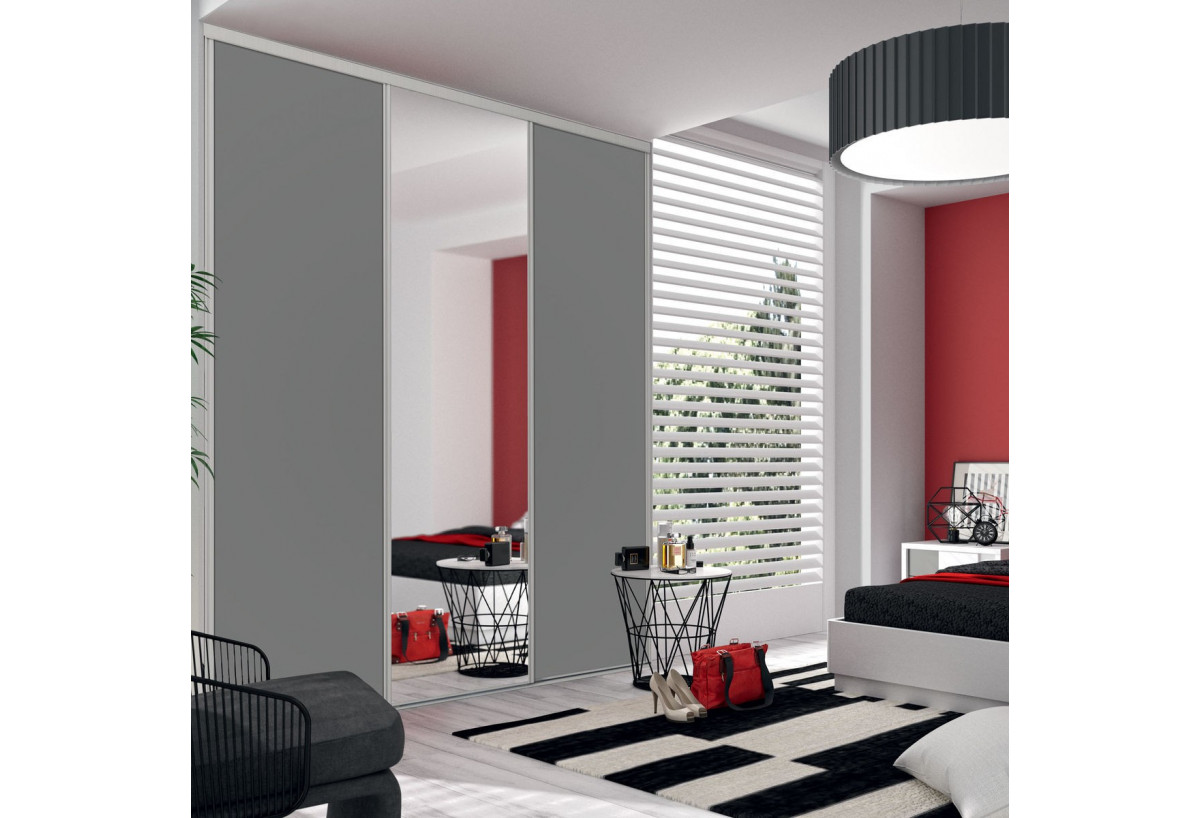 Façade de placard 3 portes coulissante Cha-Cha-Cha mat - Kazed : Confort'Mat