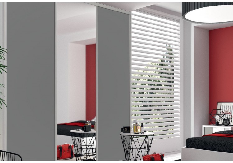 Façade de placard 3 portes coulissante Cha-Cha-Cha mat - Kazed : Confort'Mat