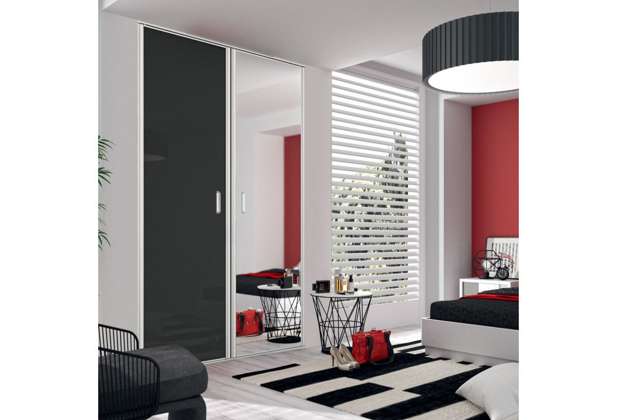 Façade de placard 2 portes pivotante Cha-Cha-Cha laqué - Kazed : Confort'Mat