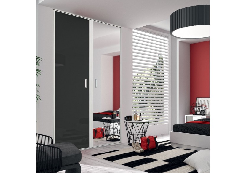 Façade de placard 2 portes pivotante Cha-Cha-Cha laqué - Kazed : Confort'Mat