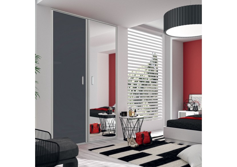 Façade de placard 2 portes pivotante Cha-Cha-Cha laqué - Kazed : Confort'Mat